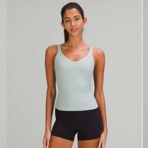 Size 4 lululemon align waist tank silver blue